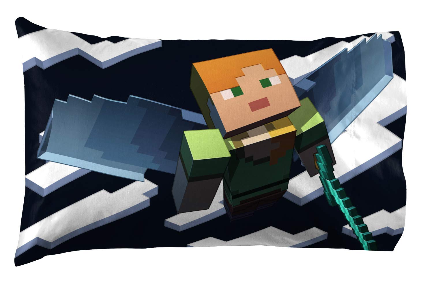 Jay Franco Minecraft Diurno funda de almohada 20x26 para cojines decorativos.