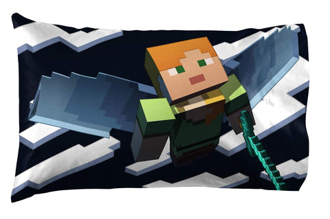 Jay Franco Minecraft Diurno funda de almohada 20x26 para cojines decorativos.