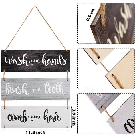 Jetec cartel de madera, detalle rústico, perfecto para dormitorios o baños