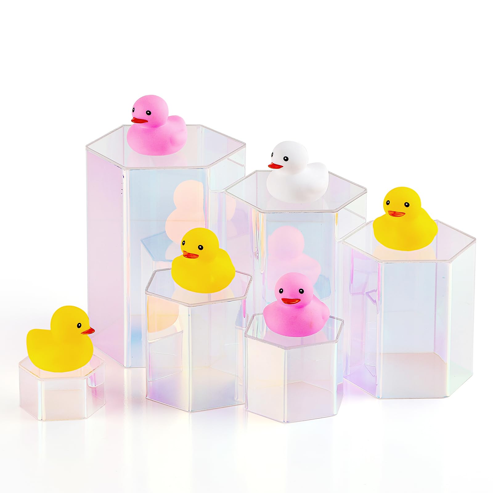 Jetec piezas exhibidoras acrílicas arcoíris, ideales para vitrinas pequeñas