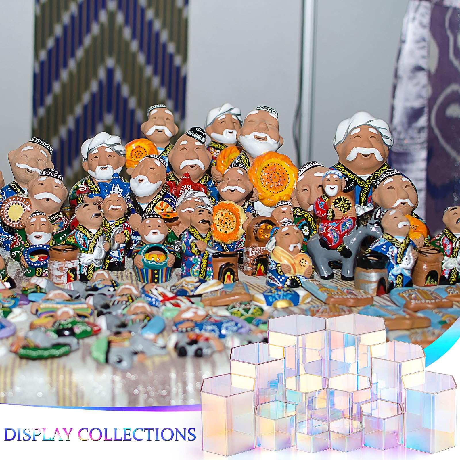 Jetec kit de soportes acrílicos hexagonales, colores iridiscentes para colecciones