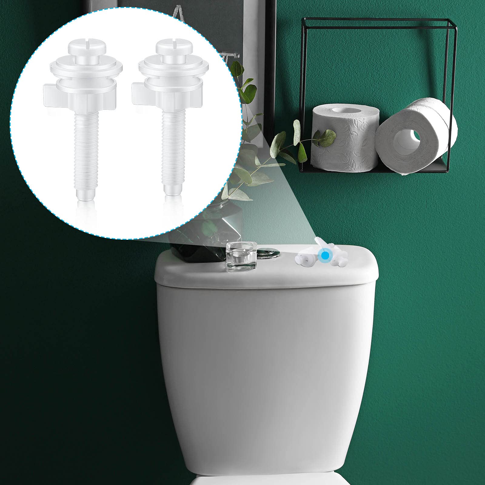 Jetec tuercas plásticas para asiento de inodoro, fijación estable.