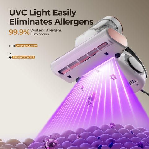 Luz ultravioleta y ultrasonido de la JIGOO J300 para mejorar la higiene del colchón.