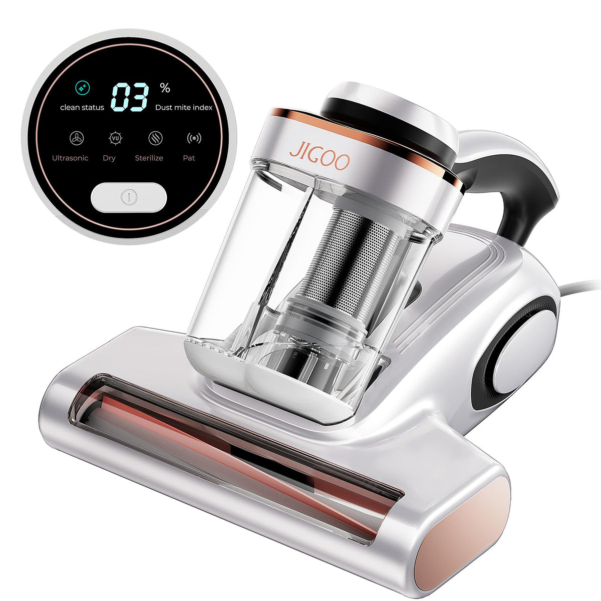 JIGOO J300 sensor-polvo indica el nivel de suciedad para limpieza precisa.