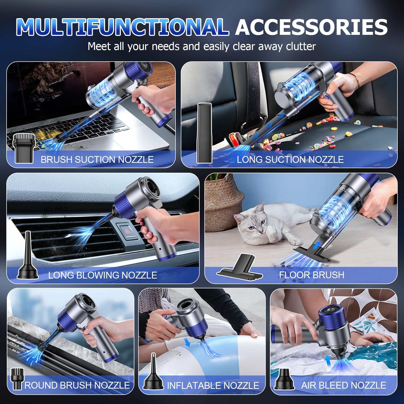 JONYJ con batería de 5200mAh y carga rápida para sesiones largas de limpieza.