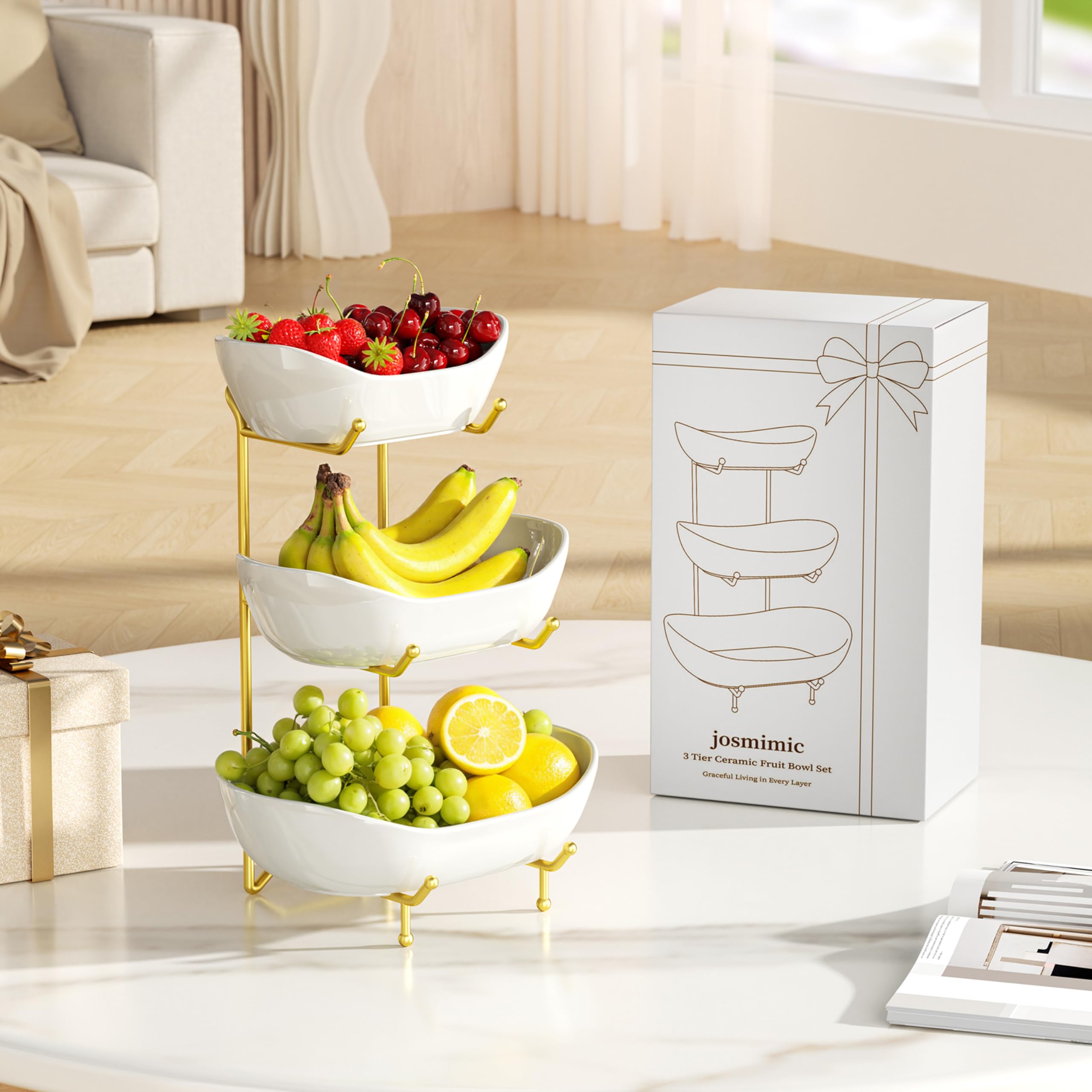 Josmimic-frutas-y-nueces-en-bandeja: versátil para snacks y decoraciones de mesa.