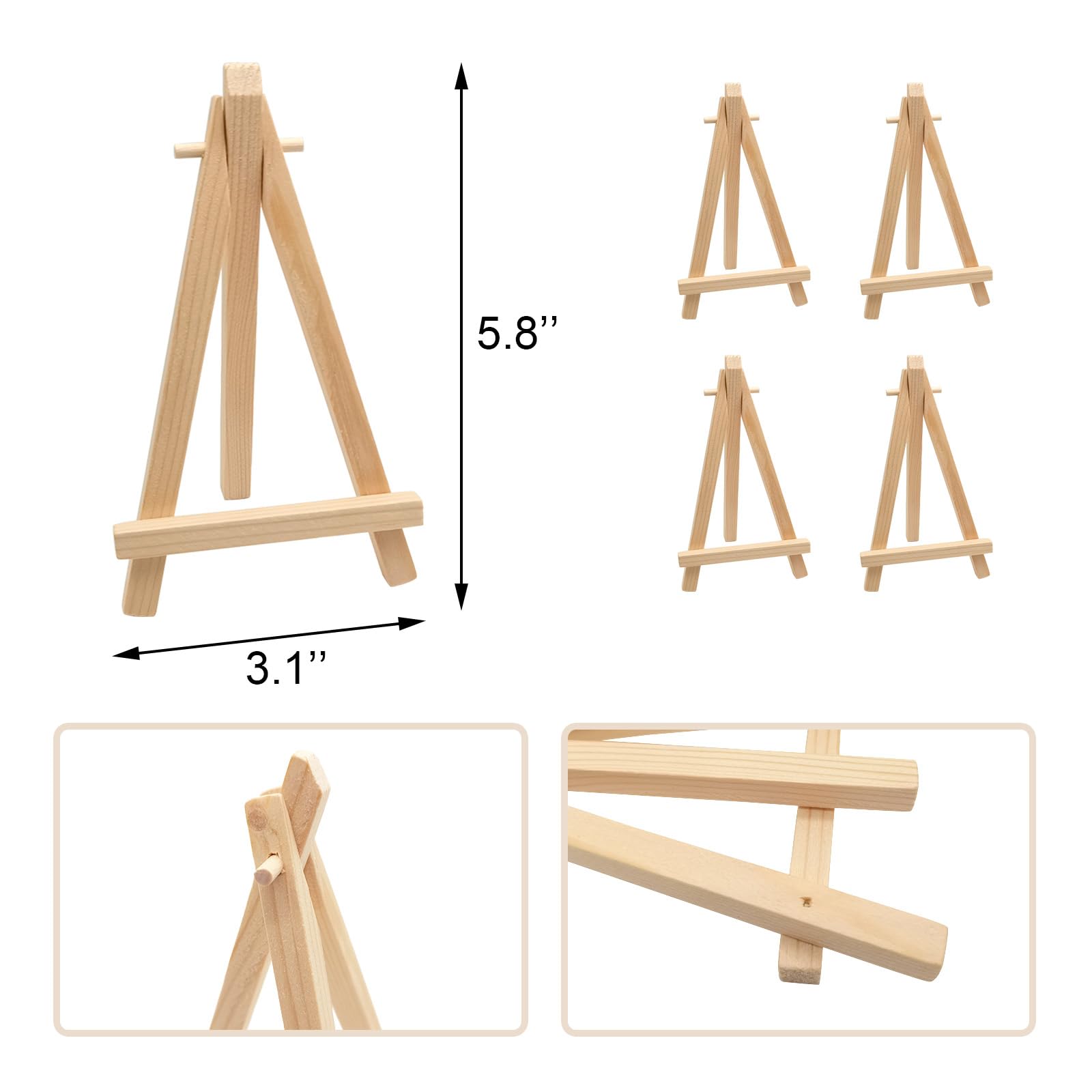 Juxiamal caballetes de madera miniatura en tamaño compacto para fotos y tarjetas.