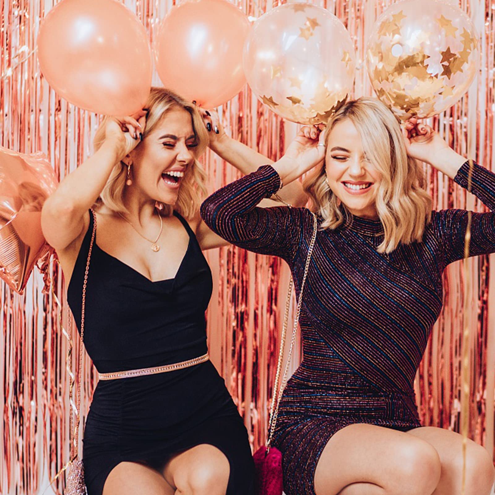 K.E.J. cortina metálica rosada, añade brillo decorativo a tu evento.