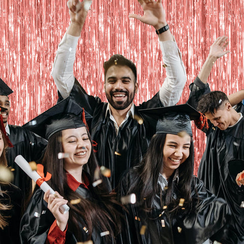 K.E.J. guirnalda de tiras rosadas, aporta brillo festivo a la pared.