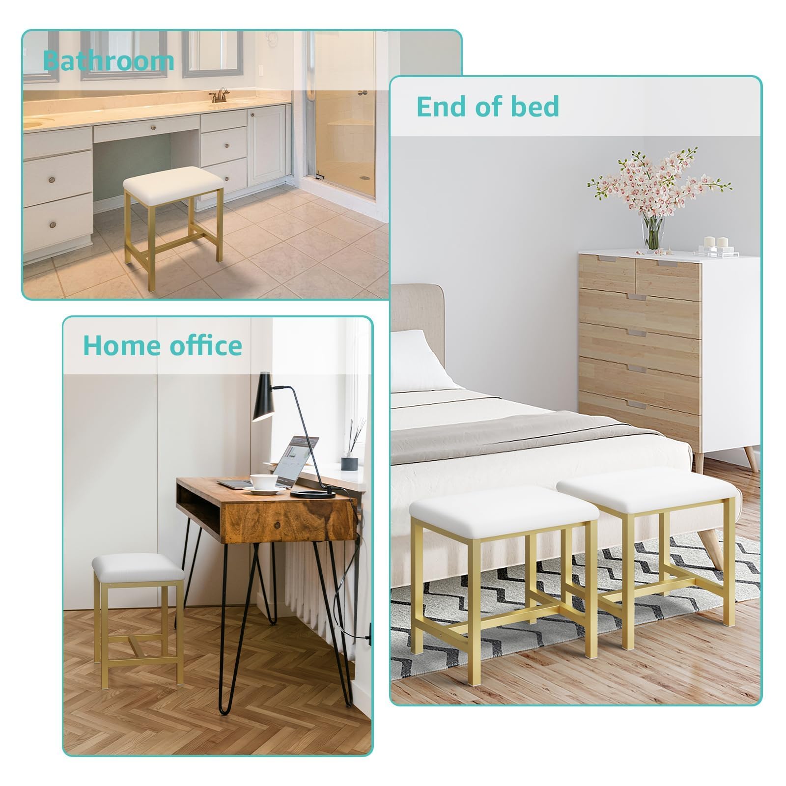 Diseño moderno en blanco y dorado de KAI-ROAD para decoración contemporánea