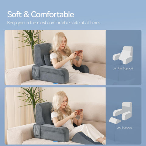 Kayfia almohada con brazos desmontables para ajustar el soporte.