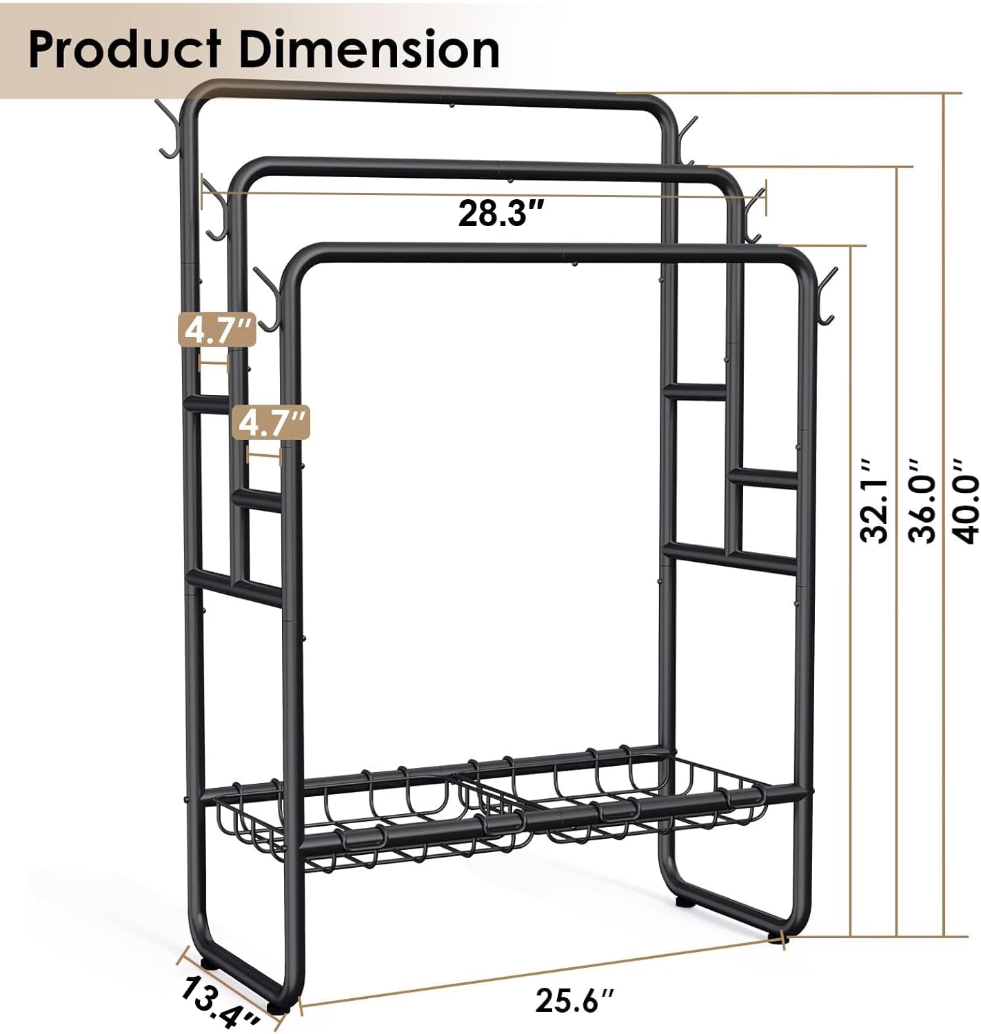 Kayfia perchero toallas para uso interior y exterior con diseño freestanding.