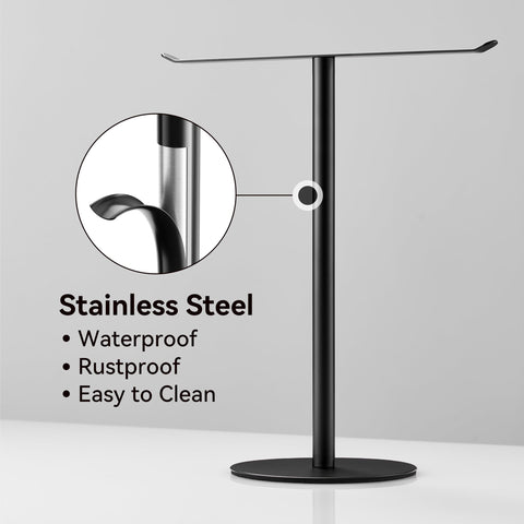 Keepmisc acero inoxidable mate negro detalle, durabilidad para baño o cocina.