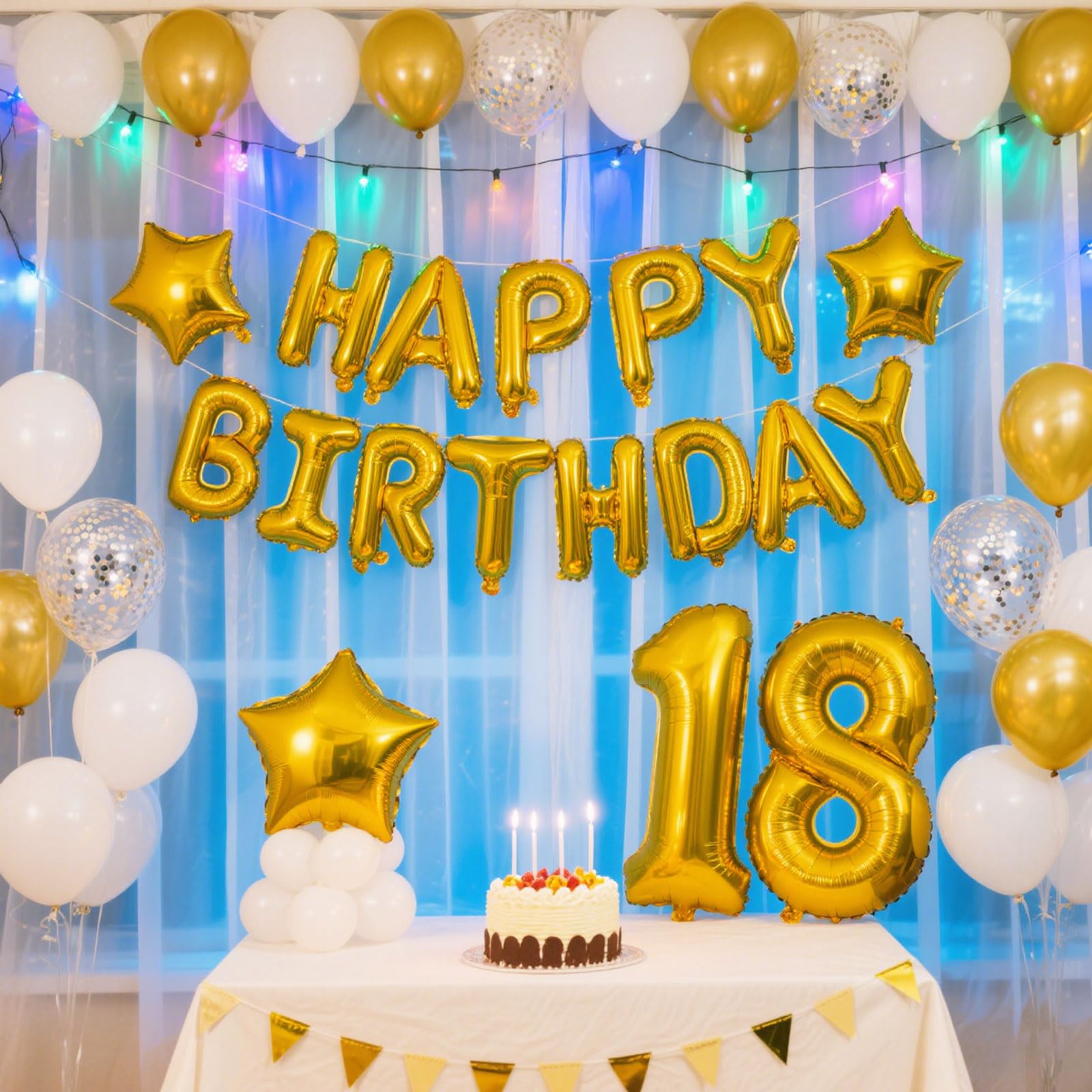 Decoración dorada para fotografía de cumpleaños K.E.J.