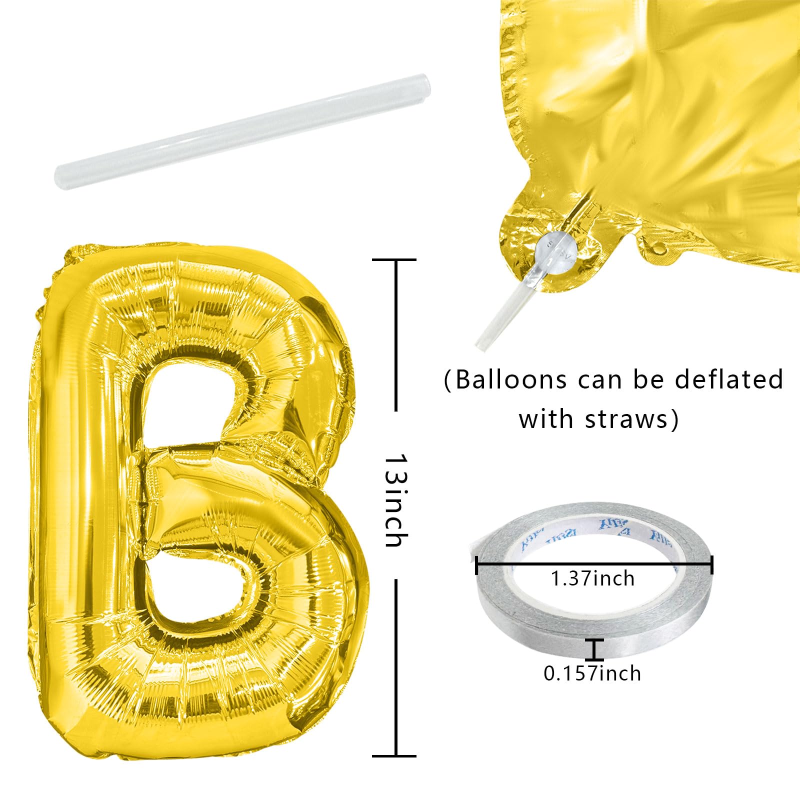 Globos metalizados en oro para decoración festiva K.E.J.