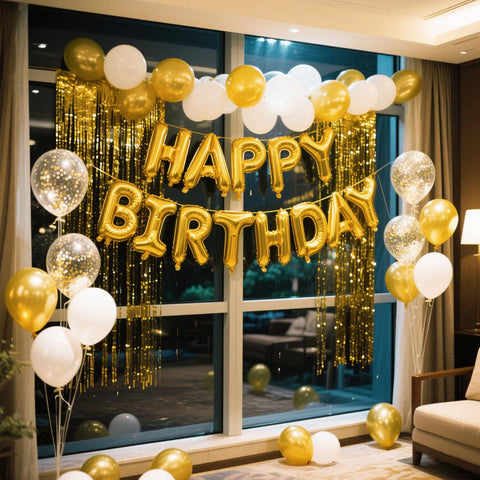 Paquete decorativo en oro para fiestas K.E.J.