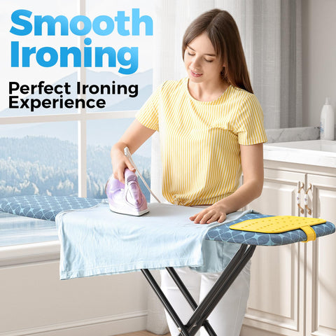 Kingboard con 7 alturas facilita planchado de pie o sentado.