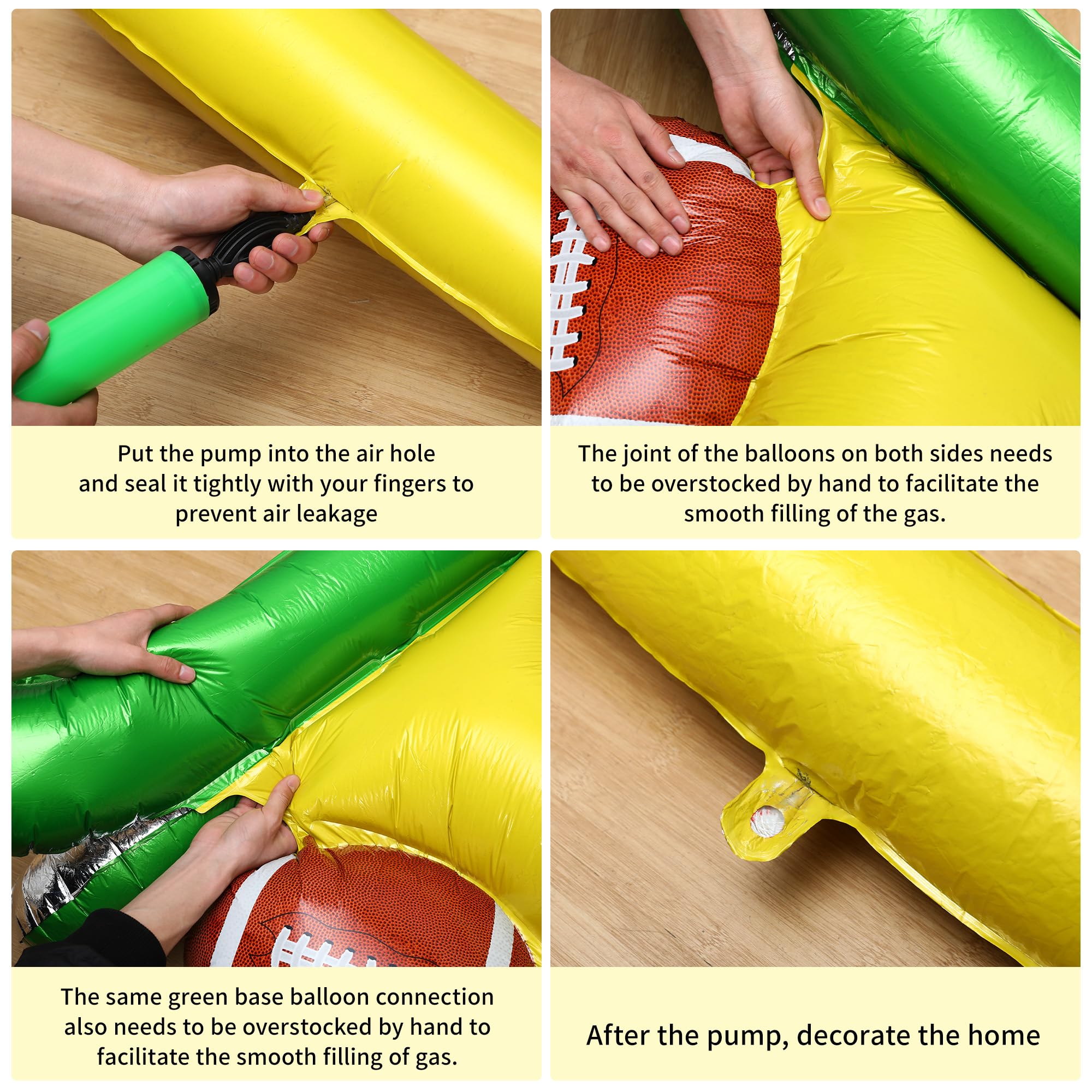 Kit de decoraciones futbol globo vinilo resistente, decoraciones duraderas para exteriores.