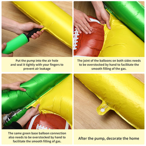 Kit de decoraciones futbol globo vinilo resistente, decoraciones duraderas para exteriores.