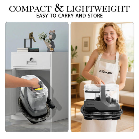 Klinsmann limpiador con tanques duales transparentes para ver el agua limpia y sucia