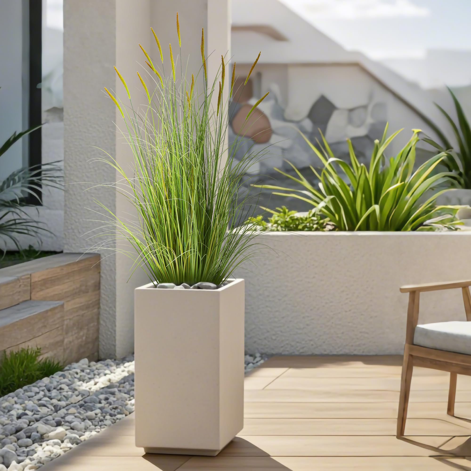 KOL carrizo artificial en maceta, realista y atractivo para sala