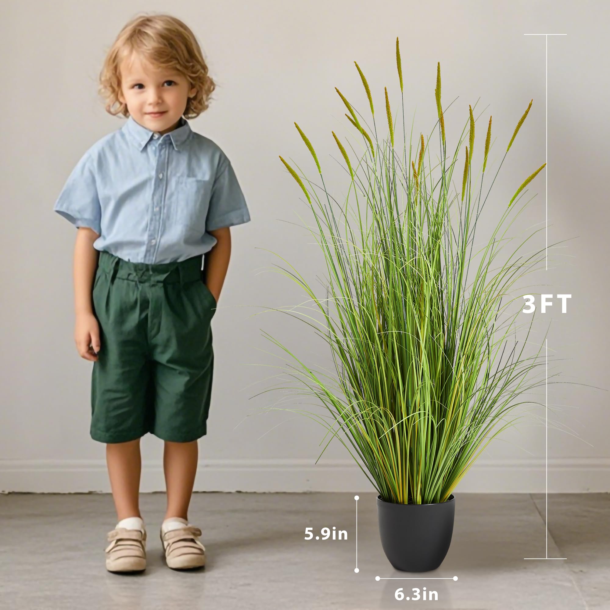 KOL carrizo artificial sin mantenimiento, decoración permanente sin riego