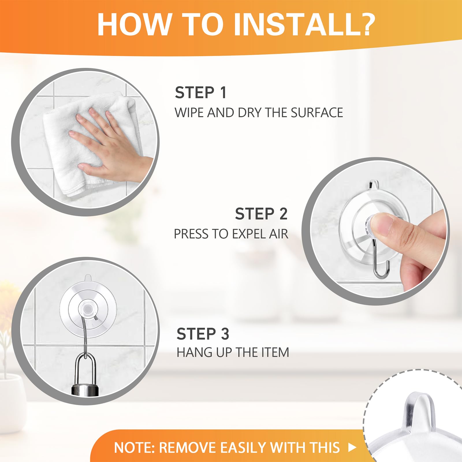 Ventosa KORCCI en cocina, solución para utensilios y paños.