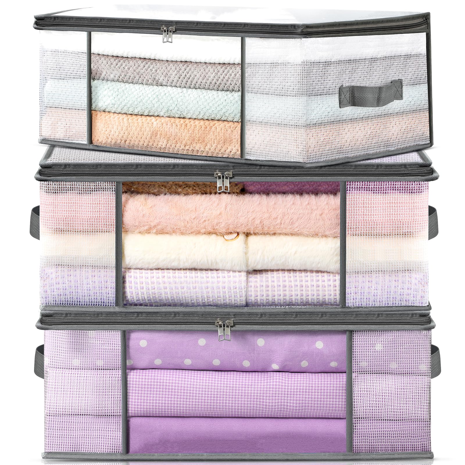LANDNEOO bolsas almacenamiento ropa con ventana protegen del polvo y permiten ver contenido.