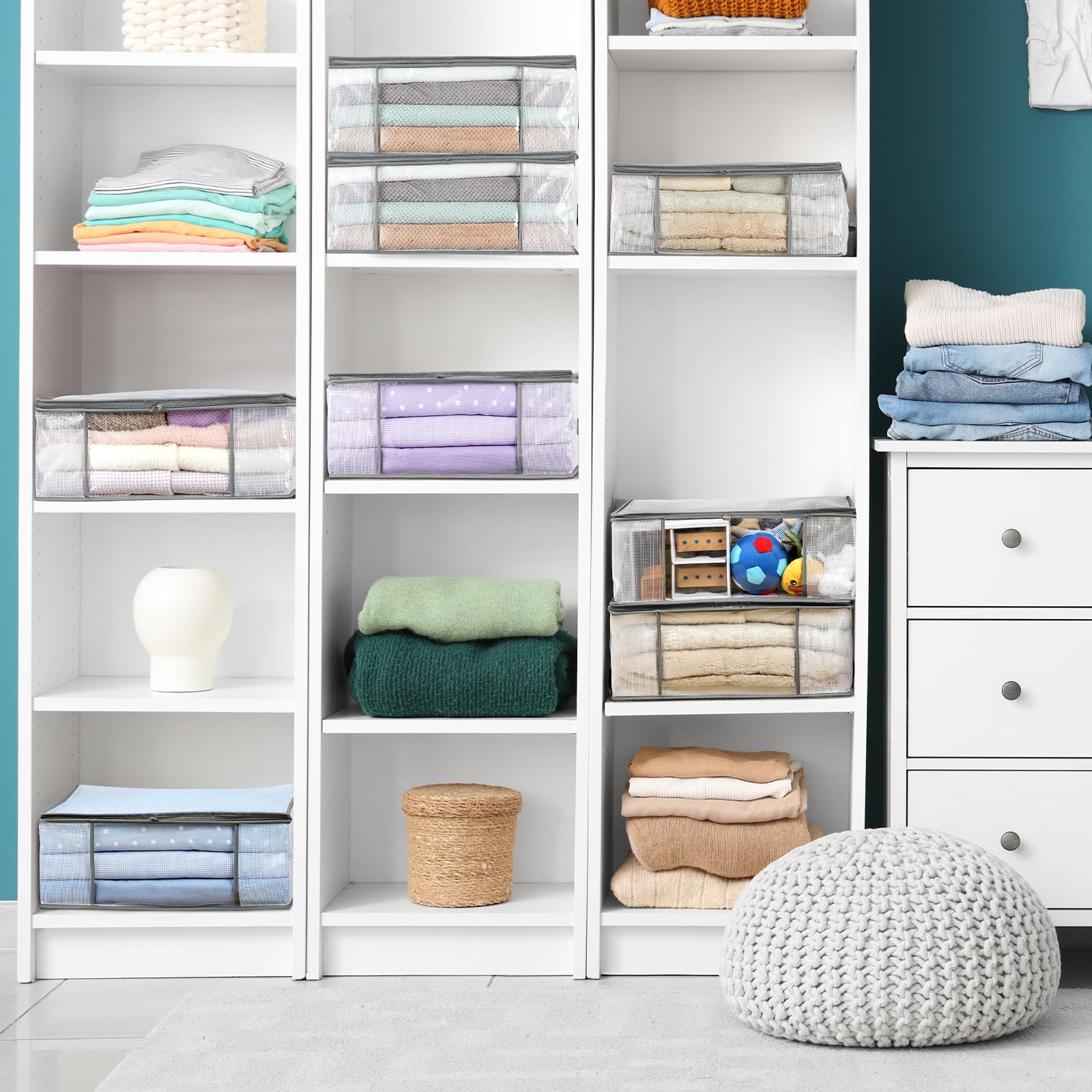 LANDNEOO almacenamiento para ropa y mantas mantiene organización en casa.
