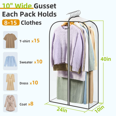 LANDNEOO bolsa transparente de 40 pulgadas con cierre reforzado, ideal para viajes