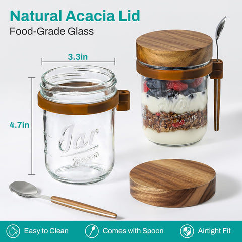 LANDNEOO cuchara de acero inoxidable con mango de madera para uso diario.