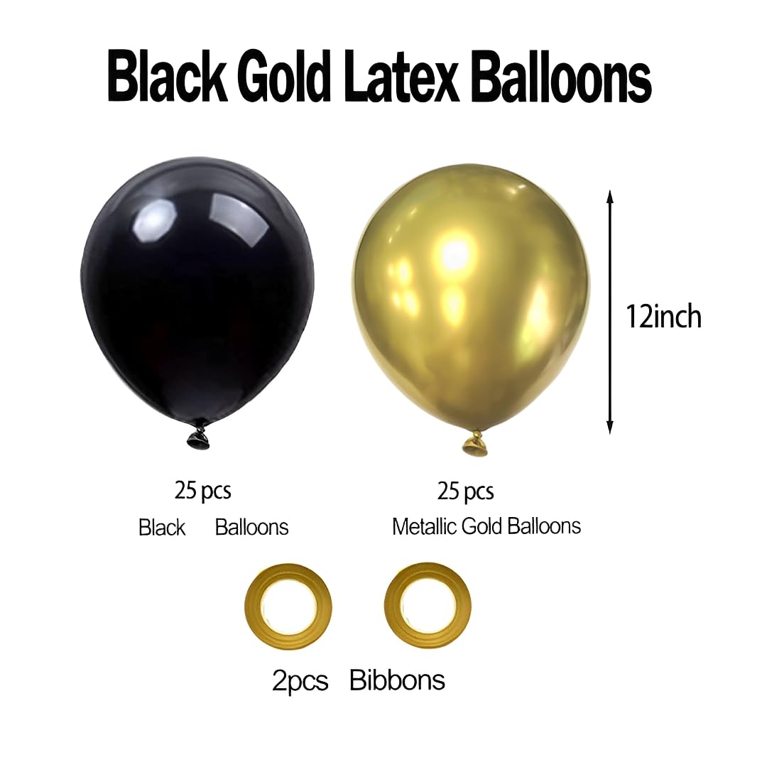 Decoración versátil Lesgln en negro y dorado para celebraciones.