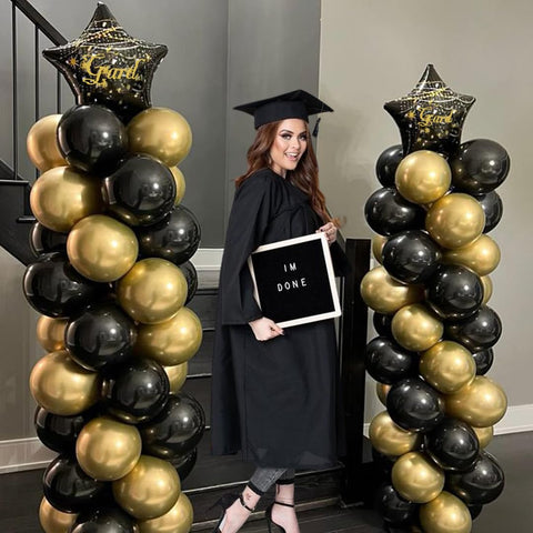 Globo latex dorado metalizado Lesgln para iluminación de ambiente.