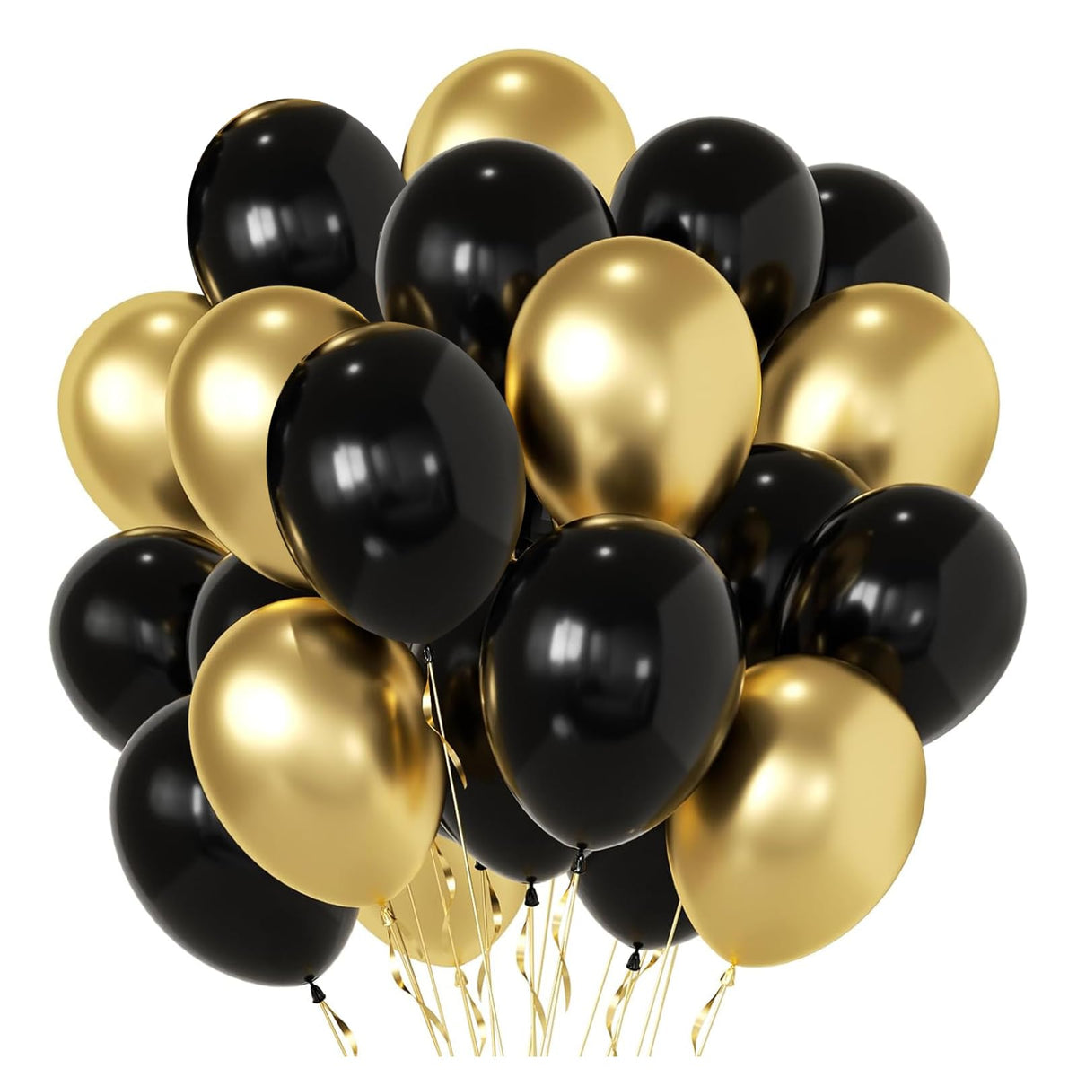 Globos Lesgln negros y dorados de 12 pulgadas para graduaciones y bodas.