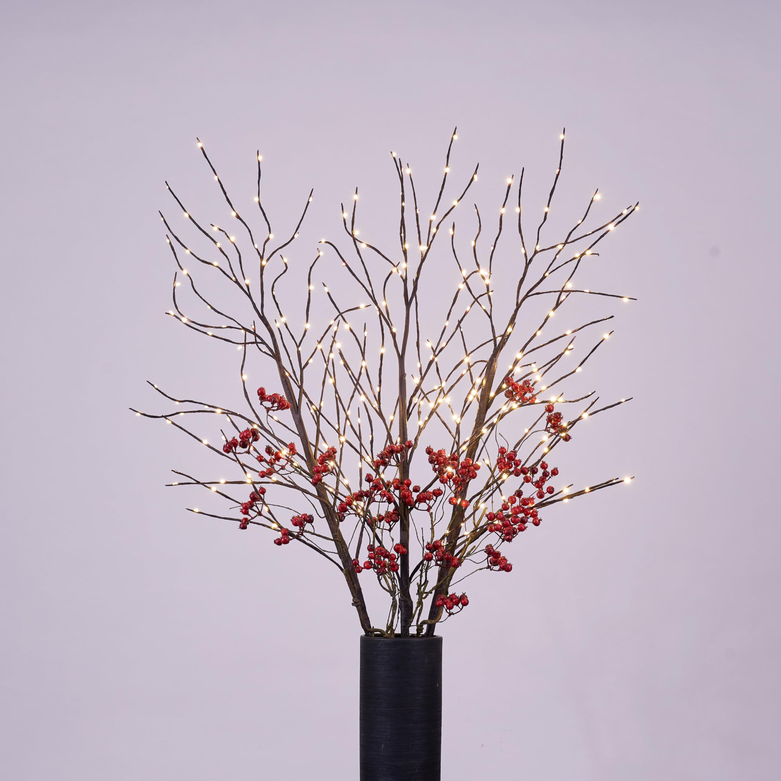 LIGHTSHARE árbol decorativo de abedul para exteriores con bajo voltaje y seguridad