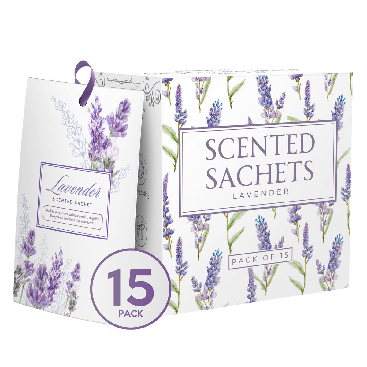 Linda's Essentials saquitos de lavanda para cajón, aroma calmante que perdura semanas.