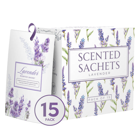 Linda's Essentials saquitos de lavanda para cajón, aroma calmante que perdura semanas.