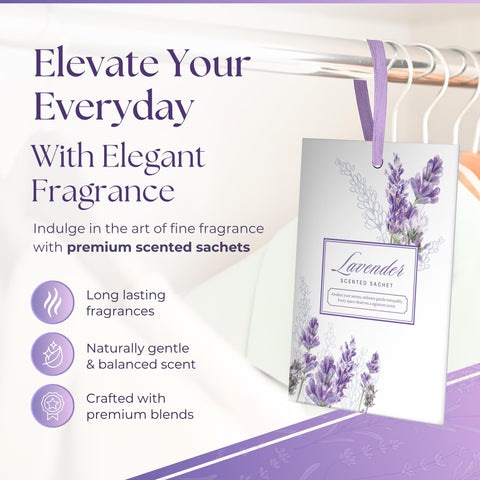 Linda's Essentials saquitos de lavanda para cajón, perfuman suavemente sin manchar telas.