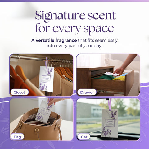 Linda's Essentials saquitos de lavanda para dormitorio, crea un ambiente sereno y fresco.