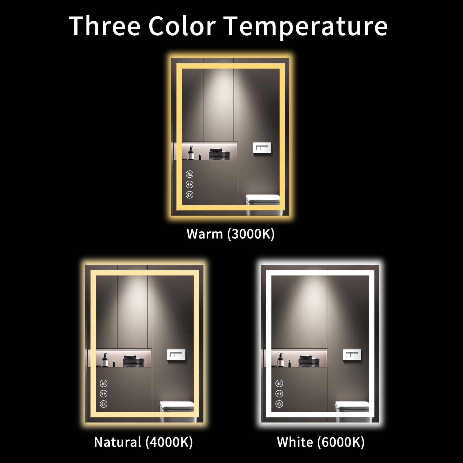 LOAAO Espejo de baño con función antivaho para mañanas rápidas tras la ducha.