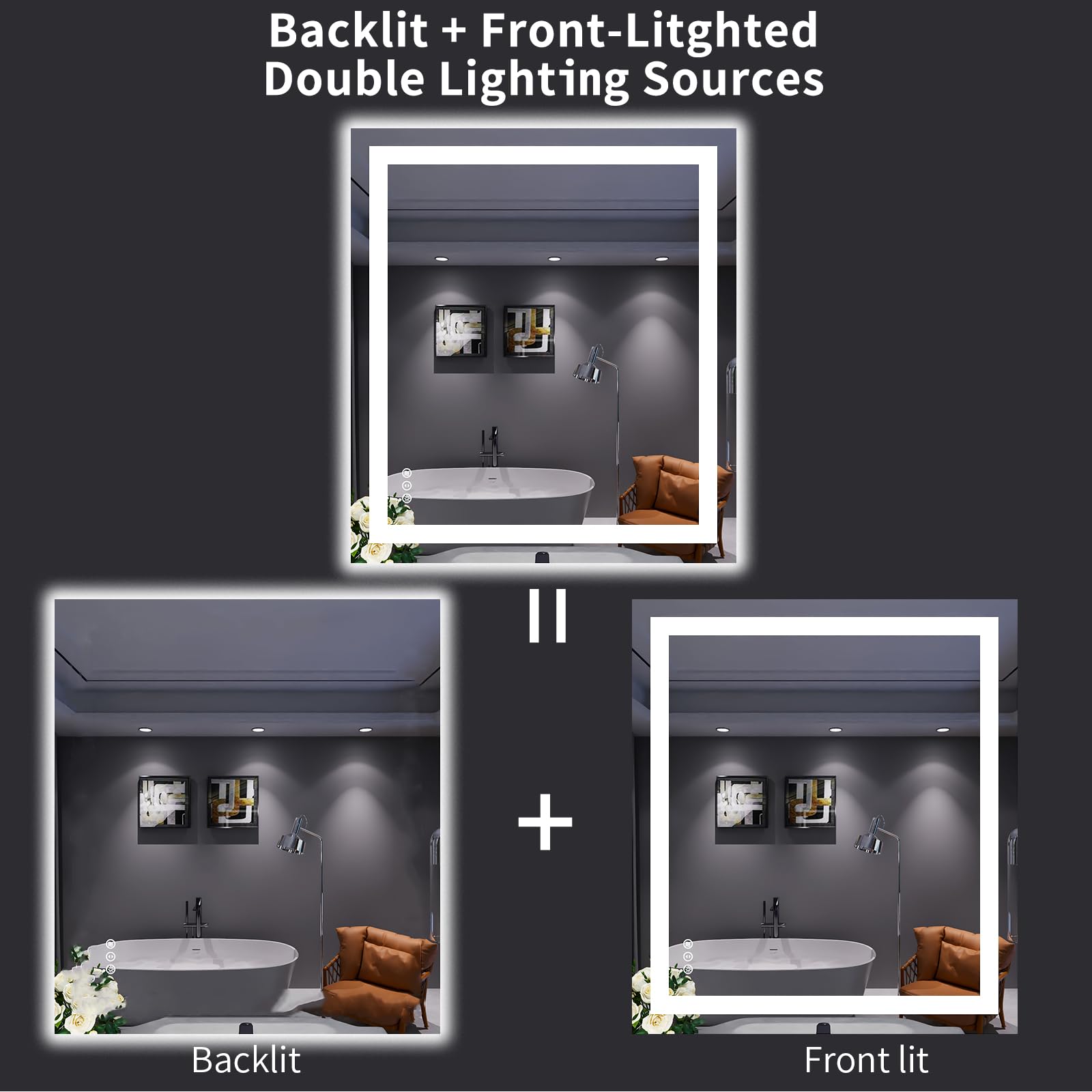 LOAAO espejo de vidrio templado, resistente y seguro para uso diario.