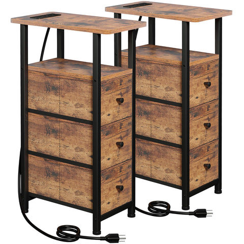 LOAKEKEL mesa lateral estrecha con superficie superior elegante para espacios pequeños