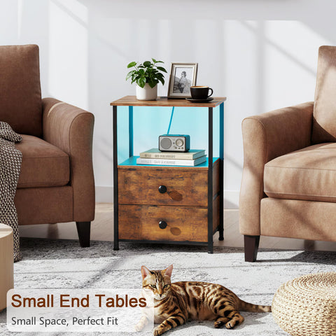 Acabado marrón elegante en la mesita LOAKEKEL para dormitorios modernos