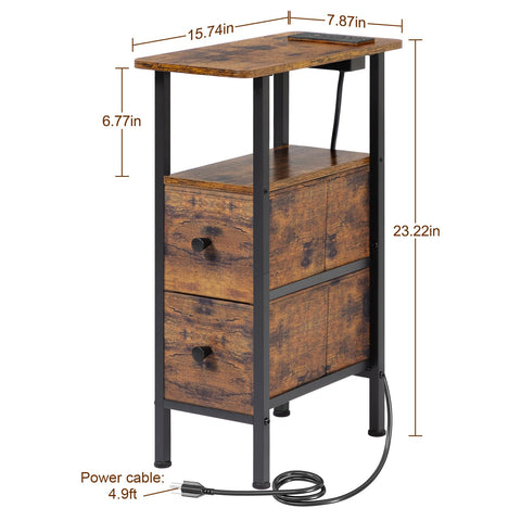 Mesita de noche LOAKEKEL con dos cajones para almacenamiento discreto.
