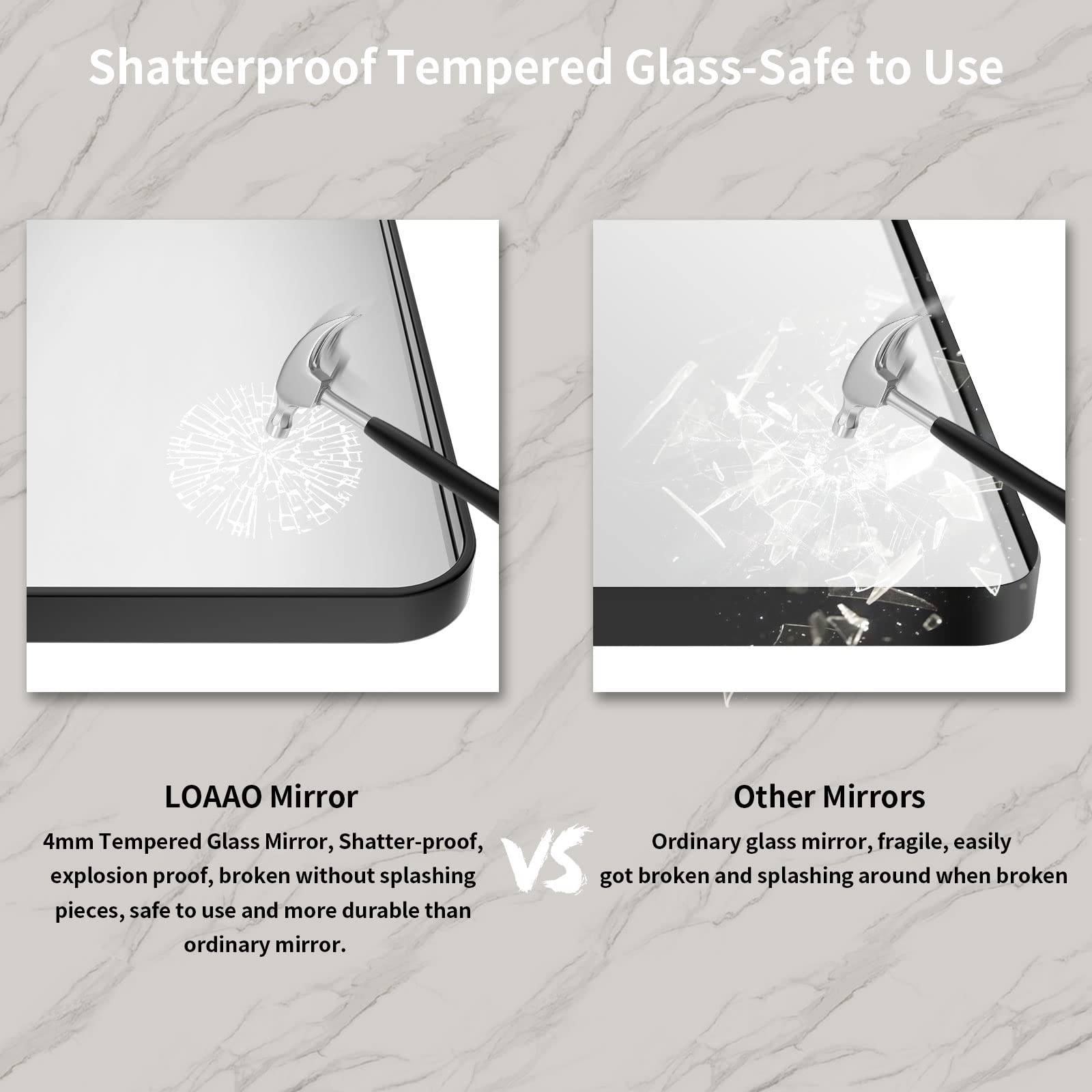 LOAAO espejo baño colgado vertical para optimizar el espacio