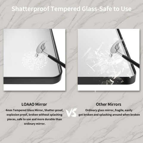 LOAAO espejo baño colgado vertical para optimizar el espacio