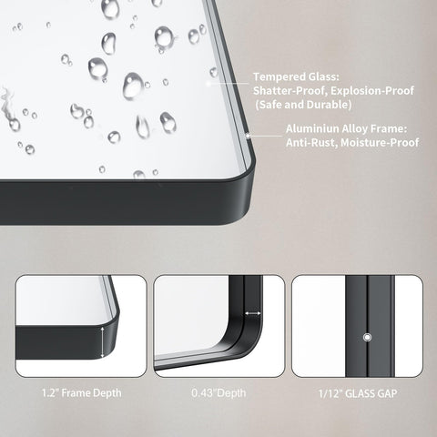 LOAAO espejo baño con empaque protector para entrega segura