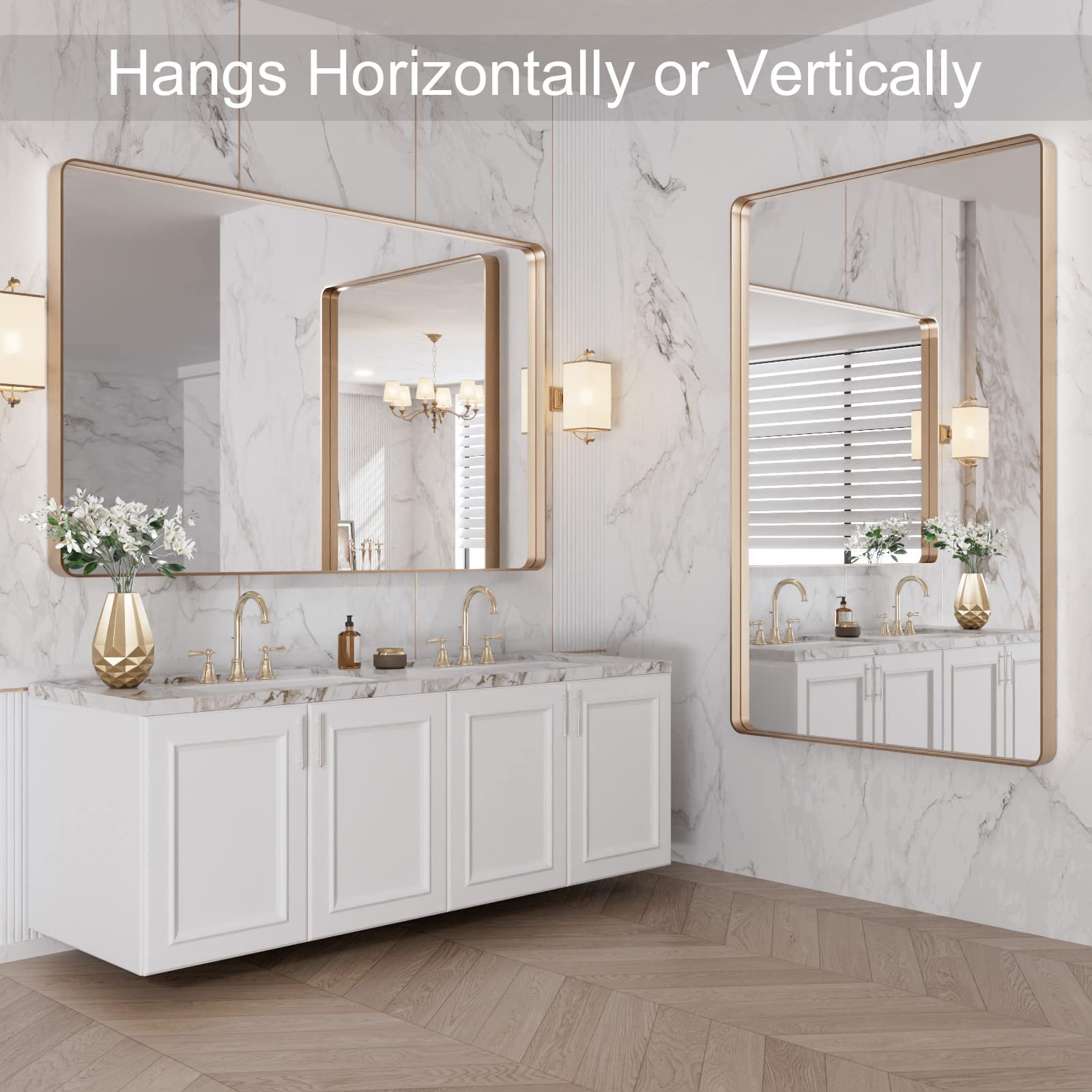 LOAAO espejo para baño, resistente a la humedad.