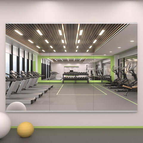 LOAAO espejo de gimnasio en pared, tres piezas, ideal para entrenamientos en casa