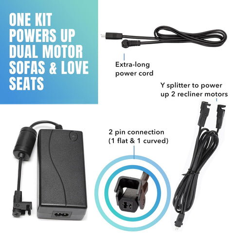 Divisor en Y lojiraz, alimenta dos reclinadores desde una sola toma.